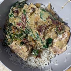 Delicious! Pretty simple to make. I needed a recipe that masked a little fishy salmon and this was perfect. Served over rice and it was great. Definitely needs lots of salt.