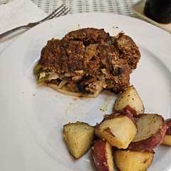 I used 1/3 beef, pork, veal combination. 
Substituted worcestershire sauce with coconut aminos and provolone cheese instead of Swiss. Big hit!