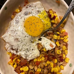 simple and good enough. used frozen corn, red onion instead of yellow, and mild pickled banana peppers instead of poblano chile. would make again.