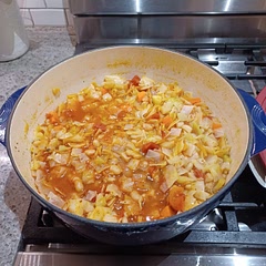 I added some butternut squash that was left over from another recipe. We really enjoy the taste of the fennel in the soup. Will definitely make this again.