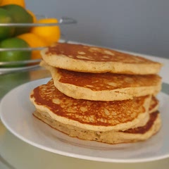 Ready to reheat for midweek breakfast. I used gluten free flour. Next time, I will use just 1/2 tbsp of baking powder, because I could taste the tang of slightly too much with 1 tbsp. Otherwise, delicious!