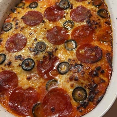 SO good!! Used a spinach and mozzarella ravioli and added onion, pepperoni, and black olives. Delicious!