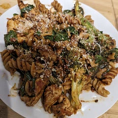 Make sure to use a large pot as adding ingredients at the end gets difficult otherwise. Divide the spices so half for the chicken and the rest for the sauce. Chop the greens at the end for easier mixing. Cutting the chicken as instructed didn't help so just cook it whole or chopped up.