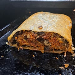 It took me all afternoon, but was so worth it.  The filling caused hubby to rave how good it is even our sons would love it.