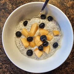 This is a great base recipe for chia seed pudding. I doubled the maple syrup. Next time I will use agave syrup. I didn't care for the cantaloupe on top.