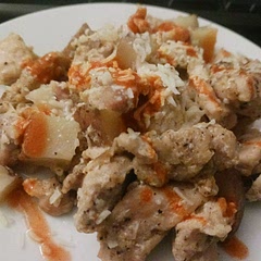 Cooked in a slow cooker for two hours with the lid off because I forgot to put the lid on, then two more hours with the lid on. Also I forgot Italian seasoning. Visually was boring but had a great taste. Thank you!