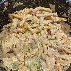 Big pan. 2 things of cream cheese. Rotel works for fire roasted tomatoes. Add steamed broccoli and mushrooms. Full container of chicken broth
