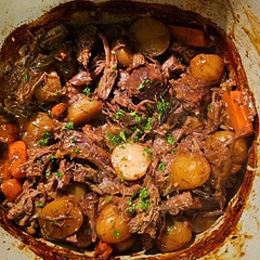 This was the best pot roast I've ever had! Sooo flavorful. I added a rosemary sprig, but otherwise followed the recipe. Served with crusty bread, but next time I'll serve it with mac and cheese and cornbread. 