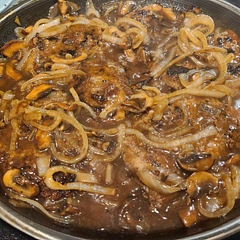 Very good. I added mushrooms to the onion. Don't burn the meat. I love that so much prep goes into it at the beginning & then each step can be cleaned up while the next step is underway.