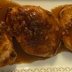 There pork chops are moist and delicious.