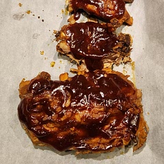 Best ribs we have had in a while. Even my picky eater loved the BBQ sauce. 