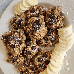 I used rolled oats and steamed them.
And added some brown sugar and nutmeg 
And topped with pink salt and powdered sugar and dark chocolate chips. The cookies were chewy and sweet. 
Thanks! 