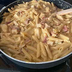 Did this a little different. So every week, I cook up about 3 lbs of bacon & save the grease. I still added 2 tsp of bacon grease but added Tyson diced cooked chicken for reasons I don’t feel like explaining lol I did double this recipe & served it with broccoli on the side. This will be in rotation!