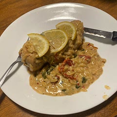 I did this but added orzo for some carbs. It was absolutely delicious. I highly recommend brining the chicken breasts in cold water first.