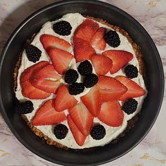 Delicious but very firm granola. I whipped yhe yogurt with some cream cheese and heavy cream. Was FANTASTIC!
