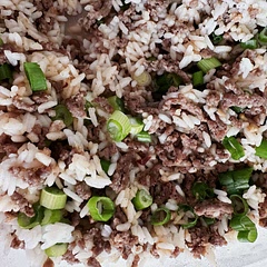 Instead of serving the ground beef on top of the rice I mixed it all together. Very easy and quick recipe. Did not add any sugar to the sauce. Loved it 👍🏻