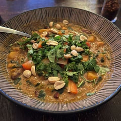 Delicious, hearty, and super flavorful! It took close to 45 minutes for the squash to cook through even though we chopped it fairly small, so next time we’ll try even smaller pieces.