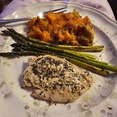 I loved this recipe. Simple to prepare on one pan. Quick, easy, and delicious! I used sweet potato with savory seasoning and sautéed asparagus. The true flavors were enhanced without being blanketed. I will make this many times.