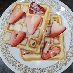 Kind of bland but overall pretty good couldve maybe used more sugar but I just added a milk and powdered sugar glaze and that balanced everything out well. One serving made 8 waffles 