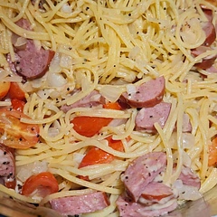 It was very easy to throw together. I did throw the sausage and onion in before adding the noodles to brown those a little bit and it turned out pretty good.