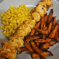 Served with sweet potato fries and sweetcorn. Replaced sumac with lemon zest, overall a flavourful, easy yet delicious recipe.