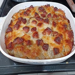 I didn't have cheddar so I used an Italian blend. I also added onion when cooking the sausage. 