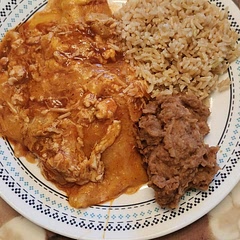 I used gluten-free tortillas, canned chicken and added onions! Delicious!