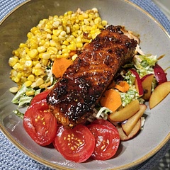 Absolutely love this Salmon recipe, I will usually top a Salad with the Salmon and drizzle the sauce on top. I use Agave now instead of honey but both work great.