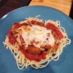 Very good! I used jar spaghetti sauce. Easier for me because I work late. 
