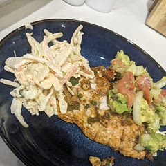 I added a slaw it was amazing and I also added a diced jalapeno to the fish marinade 