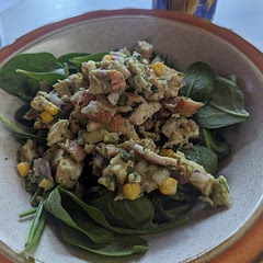 Fresh and light. We had it over spinach, and next time I think it would make a great burrito. 