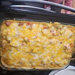 Everyone in the comments said that they were having trouble cooking the potatoes all the way through so I boiled my potatoes for a few minutes before adding into the dish, and I also ended up using a broccoli cheese soup because that's all I could find. I thought it was absolutely delicious and the potatoes turned out perfectly with boiling first