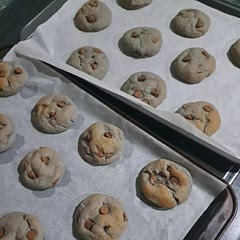 Mine turned blue when I baked them and I have no clue why but they still taste good.