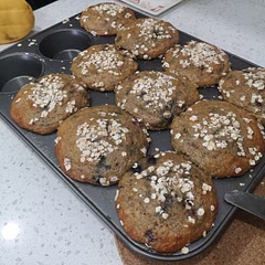Used extra 1 tsp vanilla extract with unflavored whey powder. Baked 23 mins. Sticks crazy to paper muffin liner (feels like I ate the muffin off the liner). Will consider silicon muffin liners next time. Tastes like bread (which I like). 