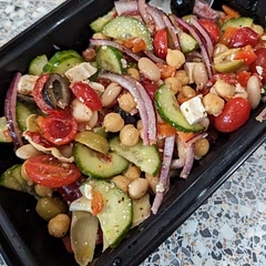 Really enjoyed this, perfect for meal prepping for lunch throughout the week. Kept well even with tomatoes included imo. Filling. It was a little bit more work than similar salads but I think the payoff was worth it 