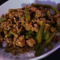 I blanched the green beans but kept everything else the same for prep! Delicious kind of healthy! Super easy and quick dish, especially with a rice cooker! New go-to!
