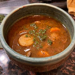 Made this for St Patty’s Day and it turned out great! Super easy to make and very hearty. The fresh garlic lost its flavor a bit as it cooked, so next time we’ll add some garlic powder as well. It went well with some French bread on the side.