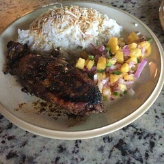 Marinated the chicken for 4 hours added a few more spices (2 tbs jerk seasoning). Salsa went perfect with it and I served with coconut rice, husband wants this once a week now