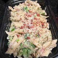 This wasn’t bad at all, definitely a good option when you’re craving a non traditional pasta sauce. I used cream cheese like others did as I don’t like sour cream and it worked just fine. It looks more like a pasta salad but it tastes great!