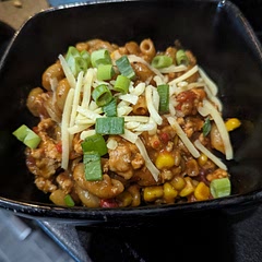 Easy to make. Added some spring onion. Might maybe add some other veg next time.
My complaint is with the taco seasoning I bought. It was not good. But that's easy enough to fix.