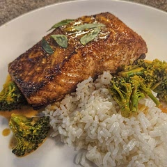 Pretty good recipe. I also didn't add the garlic butter sauce. Made it with some coconut rice and topped it with basil and a spritz of lime.