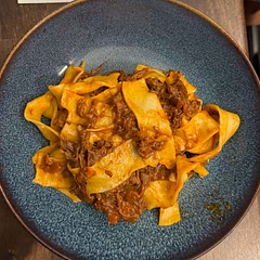 So good! Braised the short ribs in the oven and made homemade pappardelle to pair with it:)