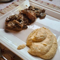 Could not believe they are not mashed potatoes.  I used a Canadian Cheddar that's accounts for the color 
