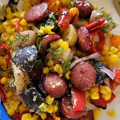 Made with French potato salad and sweet peppers. So good!