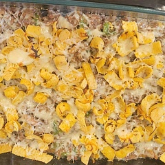 I added mushrooms into the mixture. Also as another topping would be mayo to mix in as an option. 