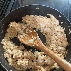 We made a big dent before I remembered to take a picture! It was very good, new family favorite. Might add veggies next time.