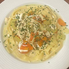 No rice so we replaced it with egg noodles. 

It came out tasting like chicken noodle soup ON STEROIDS! This will for sure be replacing any chicken noodle soups we’ve been using.

The lemon is very subtle but takes the dish to a whole new level!