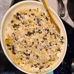 Delicious. I used jasmine rice cooked in a rice cooker and added it to the other ingredients. 