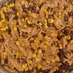 I did add shredded taco seasoned chicken to the mix. 