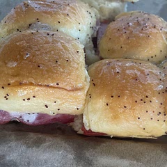 Would put poppy seed dressing inside sandwich next time, NOT on top, very sticky & messy.